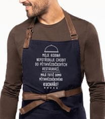 Kariban Zástěra pro muže EXCLUSIVE - Pětihvězdičkový kuchař Barva: Černošedá