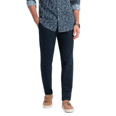 OMBRE Klasické pánské chino kalhoty V3 OM-PACP-0188 tmavě modré MDN124473 XL
