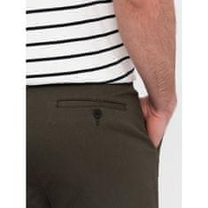 OMBRE Klasické pánské chino kalhoty V2 OM-PACP-0188 khaki MDN124472 XL