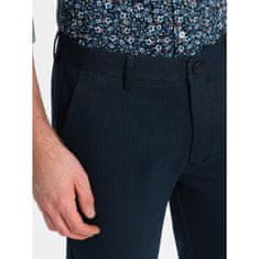OMBRE Klasické pánské chino kalhoty V3 OM-PACP-0188 tmavě modré MDN124473 XL