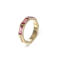 Guess Slušivý prsten s růžovými kubickými zirkony JUBR03174JWYGFC (Obvod 52 mm)