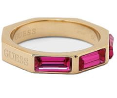 Guess Slušivý prsten s růžovými kubickými zirkony JUBR03174JWYGFC (Obvod 52 mm)