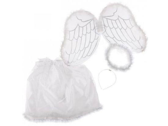 Anděl karnevalový kostým (sukně, křídla, svatozář)