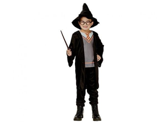 Kostým čaroděj Harry, set košile, kabát, kalhoty, klobouk 130/140