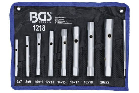 PRESS-HAMMER BGS technic Klíče trubkové, oboustranné 6x7-20x22mm, 8ks - BGS 1218
