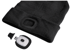 SIXTOL Čepice s čelovkou 45 lm, nabíjecí, USB, univerzální velikost, různé barvy - Varianta: Barva: světle šedá