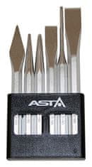 ASTA Vyrážeč, sekáče a důlčíky, sada 6 ks, Cr-Mo ocel -