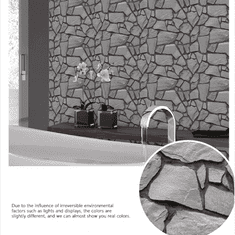 Netscroll Trojrozměrné samolepicí nástěnné samolepky s efektem vystupující skály, efekt přirozeně vystupujících kamenů přináší nádech přírody do vašeho domova nebo kanceláře, (10 kusů), RocksWall
