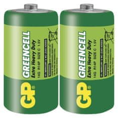 GP Baterie Greencell 1,5 V, R14, typ C, 2 ks