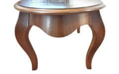 Stylový oválný konferenční stolek prosklený 125x70x46