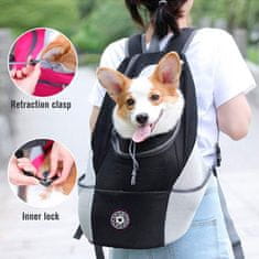 Netscroll Batoh na nošení psů, pohodlný a odolný, ideální pro malé i velké psy, dokonalý na turistiku a venkovní dobrodružství, prvotřídní taška pro snadné přenášení psů, velikost M, DoggyPack, S