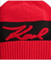 Karl Lagerfeld Dámská zimní čepice RUGBY červená univerzální