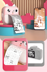 Instantní fotoaparát Mini termální tiskárna s fotoaparátem - print camera - kočička růžová