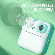 Leventi Instantní fotoaparát mini tiskárna s fotoaparátem - print camera - tyrkysově zelená