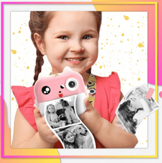 Leventi Instantní fotoaparát Mini termální tiskárna s fotoaparátem - print camera - kočička růžová