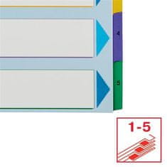 Esselte Zesílené rejstříky "Standard", popisovatelná titulní str., mix barev, karton, A4 Maxi, 1-5 100207