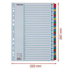 Esselte Zesílené rejstříky "Mylar", mix barev, karton, A4, 1-31 100164