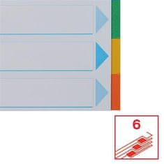 Esselte Rejstříky "Standard", popisovatelná titulní str., mix barev, karton, A4, 6 dílů, 100192