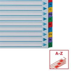 Esselte Zesílené rejstříky "Mylar", mix barev, karton, A4, A-Z 100166