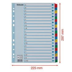 Esselte Zesílené rejstříky "Mylar", mix barev, karton, A4, A-Z 100166