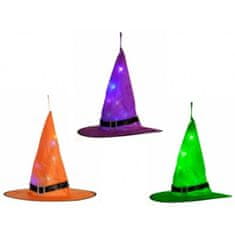 MojeParty Čarodějnický klobouk svíticí k zavěšení 38 x 35 cm mix barev 1 ks