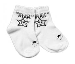 Baby Nellys Bavlněné ponožky Baby Little Star - bílé, vel. 122/128, (17-18 cm)