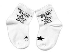 Baby Nellys Bavlněné ponožky Baby Little Star - bílé, vel. 104/116 (15-16cm)