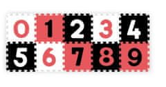 BabyOno Pěnové puzzle, podložka - Čísla, 10ks, černá/červená/bílá