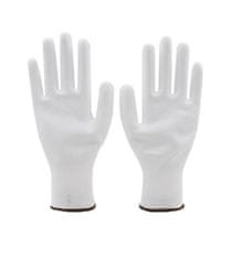 HADEX Pracovní rukavice bezešvé s PU dlaní - velikost 10, bílé