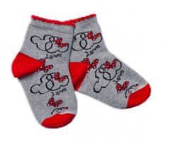 Baby Nellys Bavlněné ponožky Minnie Love - šedé, vel. 122/128, (17-18 cm)