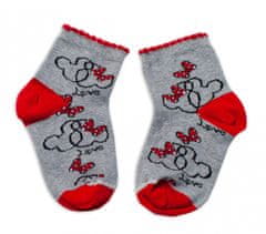 Baby Nellys Bavlněné ponožky Minnie Love - šedé, vel. 104/116, (15-16cm)