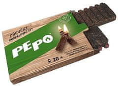 PEPO PE-PO dřevěný podpalovač 2v1 20 podpalů FSC