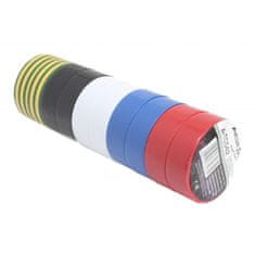 ASTA Izolační pásky, elektrikářské, PVC, 10 ks, 19 mm x 10 m, různé barvy - ASTA