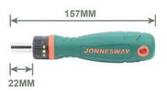 Jonnesway Šroubovák na bity 1/4", ráčnový s přepínáním - JONNESWAY DR04