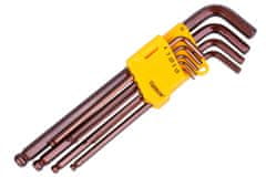Hoteche Sada extra dlouhých klíčů imbus s kuličkou 9 ks - HT260620