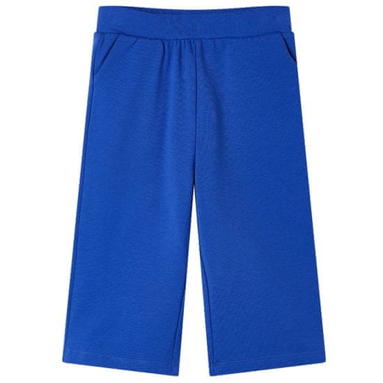 Vidaxl Dětské kalhoty s širokými nohavicemi kobaltově modré 116