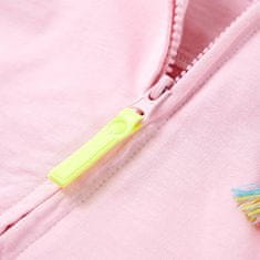 shumee Dětská mikina s kapucí na zip jasně růžová 116