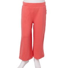 Vidaxl Dětské kalhoty s širokými nohavicemi korálové 92