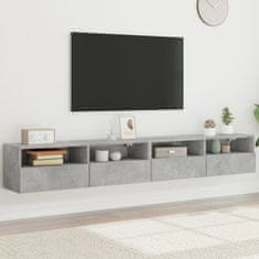 Greatstore Nástěnné TV skříňky 2 ks betonově šedé 100x30x30 cm kompozit