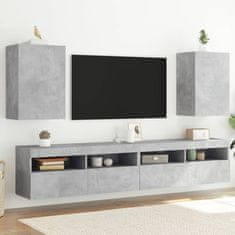 Greatstore Nástěnné TV skříňky 2 ks betonově šedé 40,5x30x60 cm kompozit