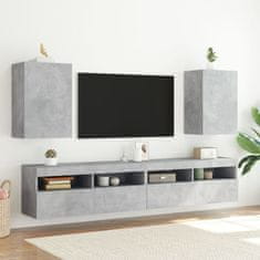 Greatstore Nástěnné TV skříňky 2 ks betonově šedé 40,5x30x60 cm kompozit