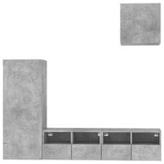 Greatstore 4dílná obývací stěna betonově šedá kompozitní dřevo