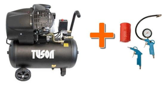 Tuson Olejový kompresor dvoupístkový 2,2kW, 3,0HP, 50l TUSON 130024 + Pneu sada 3 dílná WJ002030