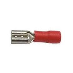 HADEX Faston-zdířka 4,8mm červená pro kabel 0,5-1,5mm2