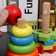 KOMFORTHOME Montessori dřevěné logické a obratnostní třídítko puzzle