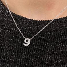La Petite Story Ocelový náhrdelník "9" s krystaly LPS10AQK09