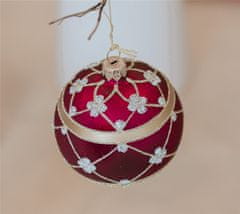 Decor By Glassor Vánoční koule fialová dekor (Velikost: 10)