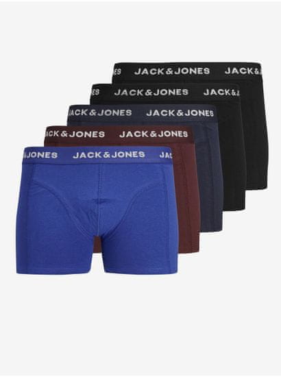 Jack&Jones Sada pěti pánských boxerek v modré, hnědé a černé barvě Jack & Jones Black Friday
