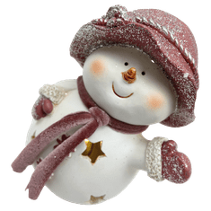 PRODEX Sněhulák s růžovou čepičkou LED 18x13 cm