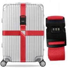 Korbi Křížový popruh na kufr se zámkem (červený)